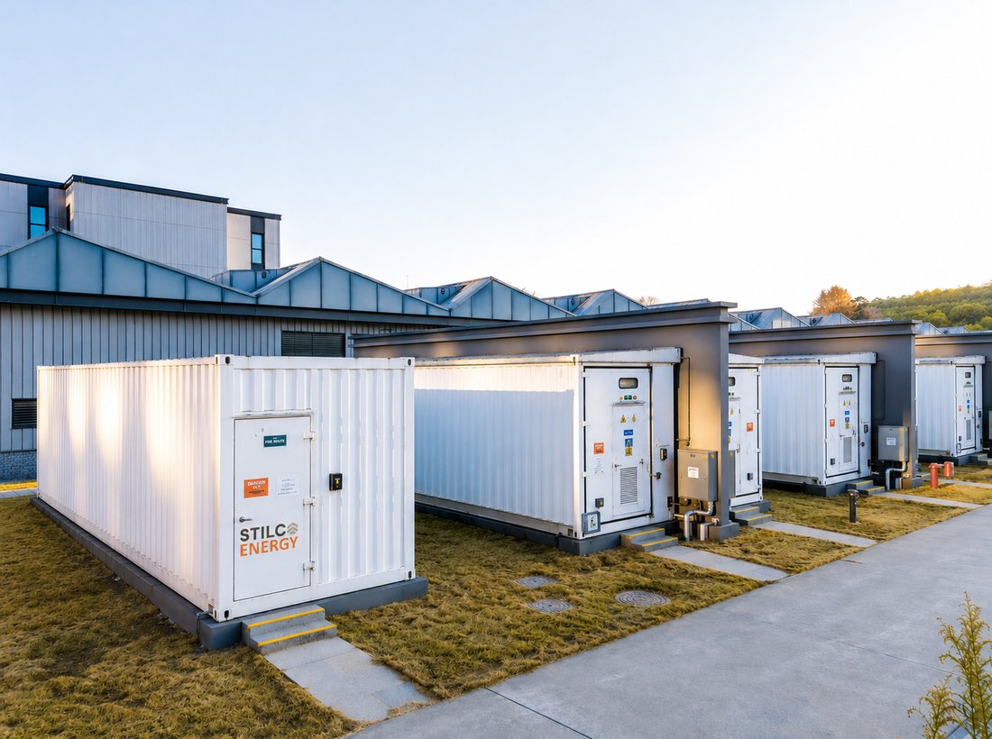 Sistema di accumulo BESS STILCA Energy in impianto industriale