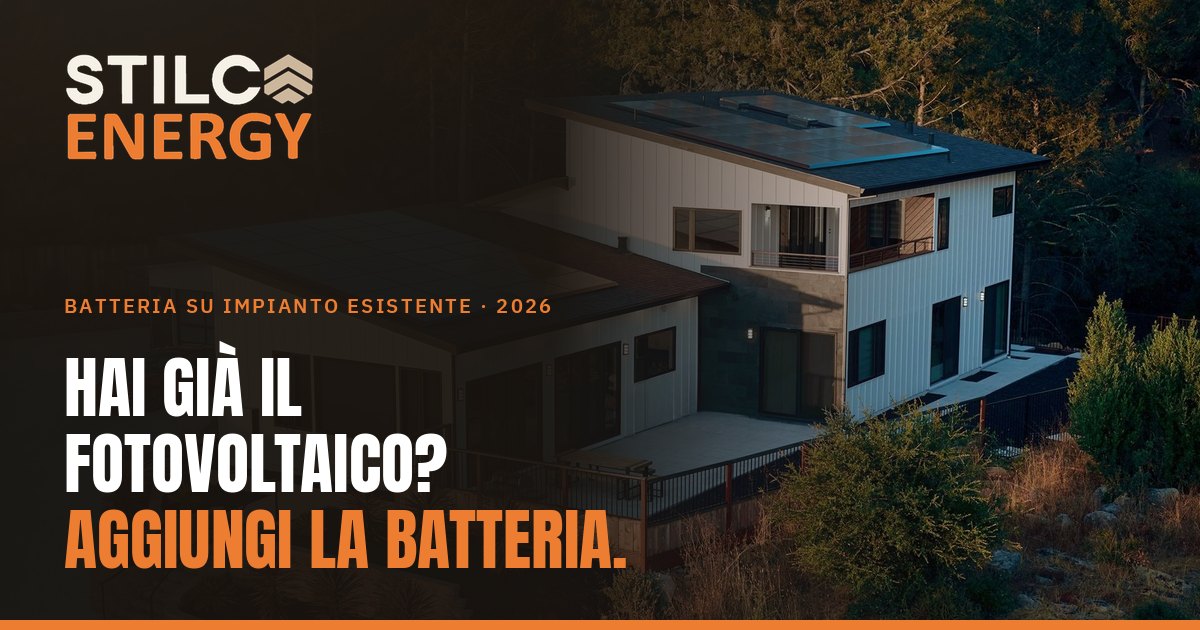 Batteria di accumulo aggiunta a un impianto fotovoltaico esistente