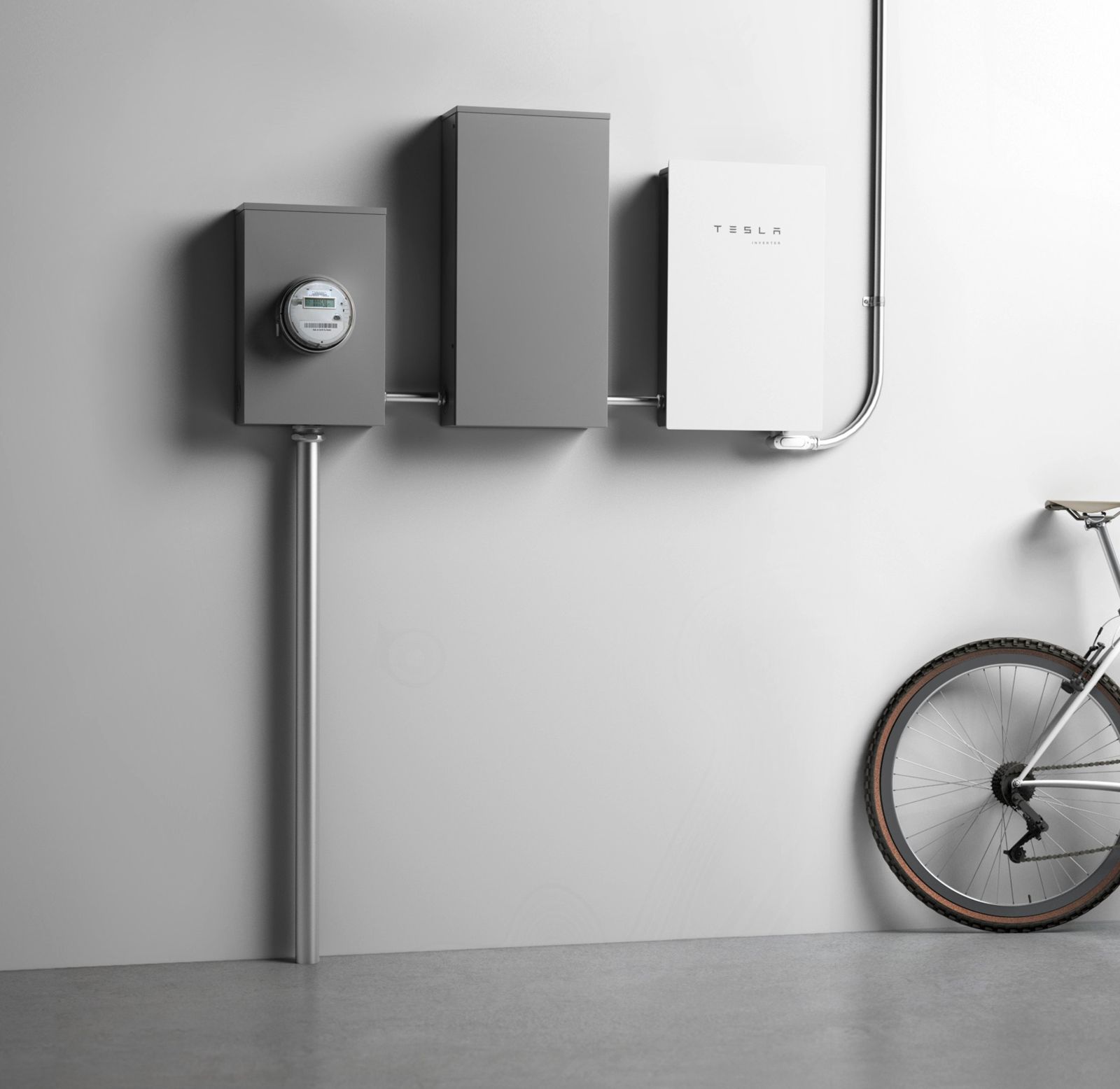 Tesla Powerwall 3 installato a parete accanto al Backup Gateway 2